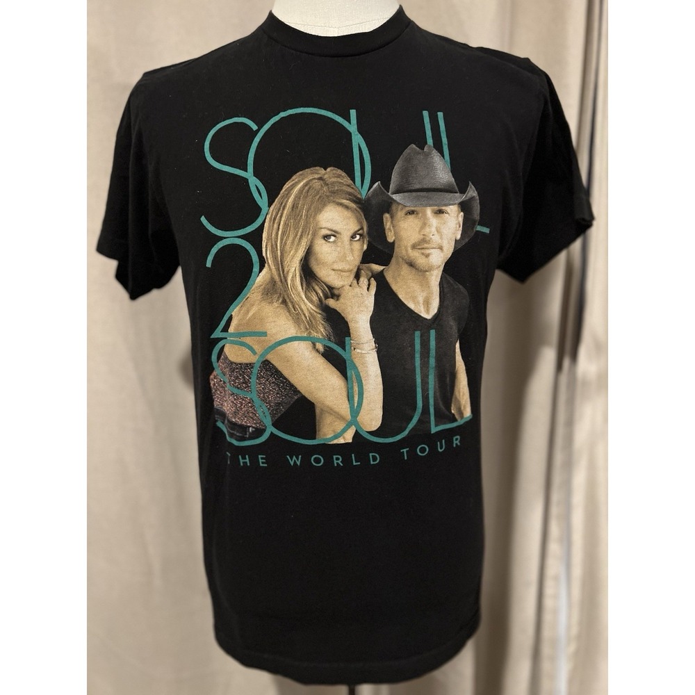 Tim McGraw And Faith Hill‎ Soul The World Tour 2017 Medium T Shirt Black